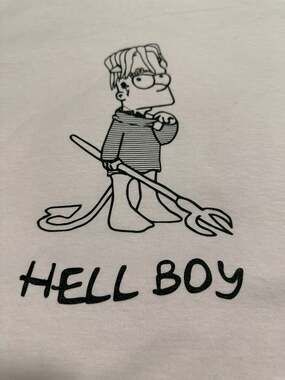 Superrradical x Lil Peep Hell Boy Bart Simpson Pink T-Shirt Size XXXL